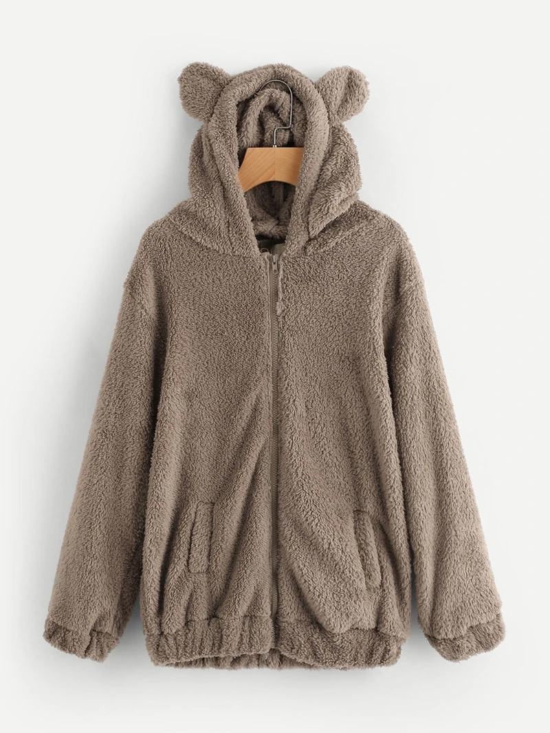 faux shearling hooded bear