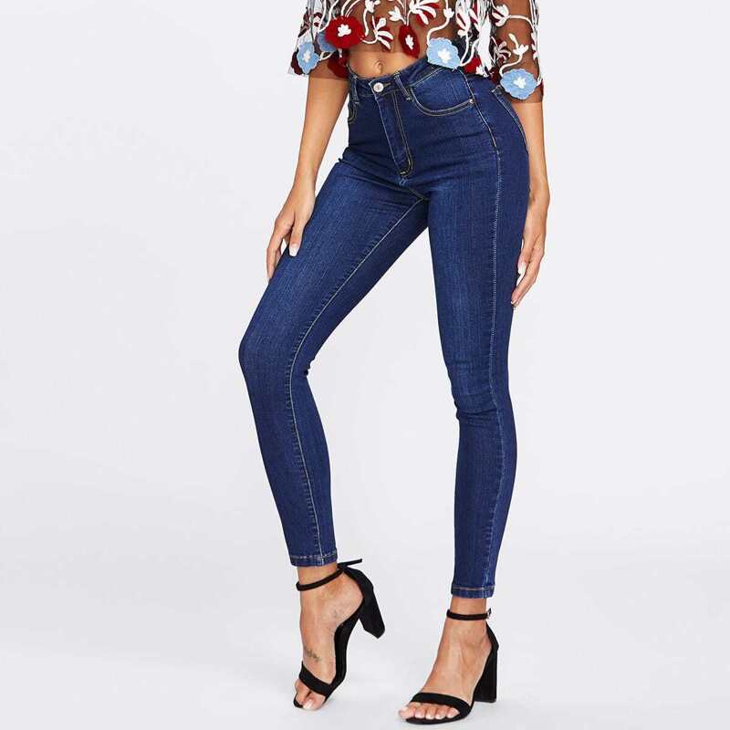 

Dark Wash Skinny Jeans, Navy
