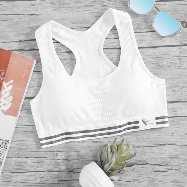 

Striped Detail Racerback Sports Bra