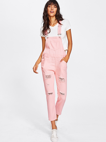Peto vaquero con rotos | Moda de Mujer | SHEIN México
