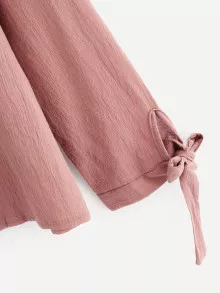 Camisa con cuello asimétrico - Rosa - Ver 4