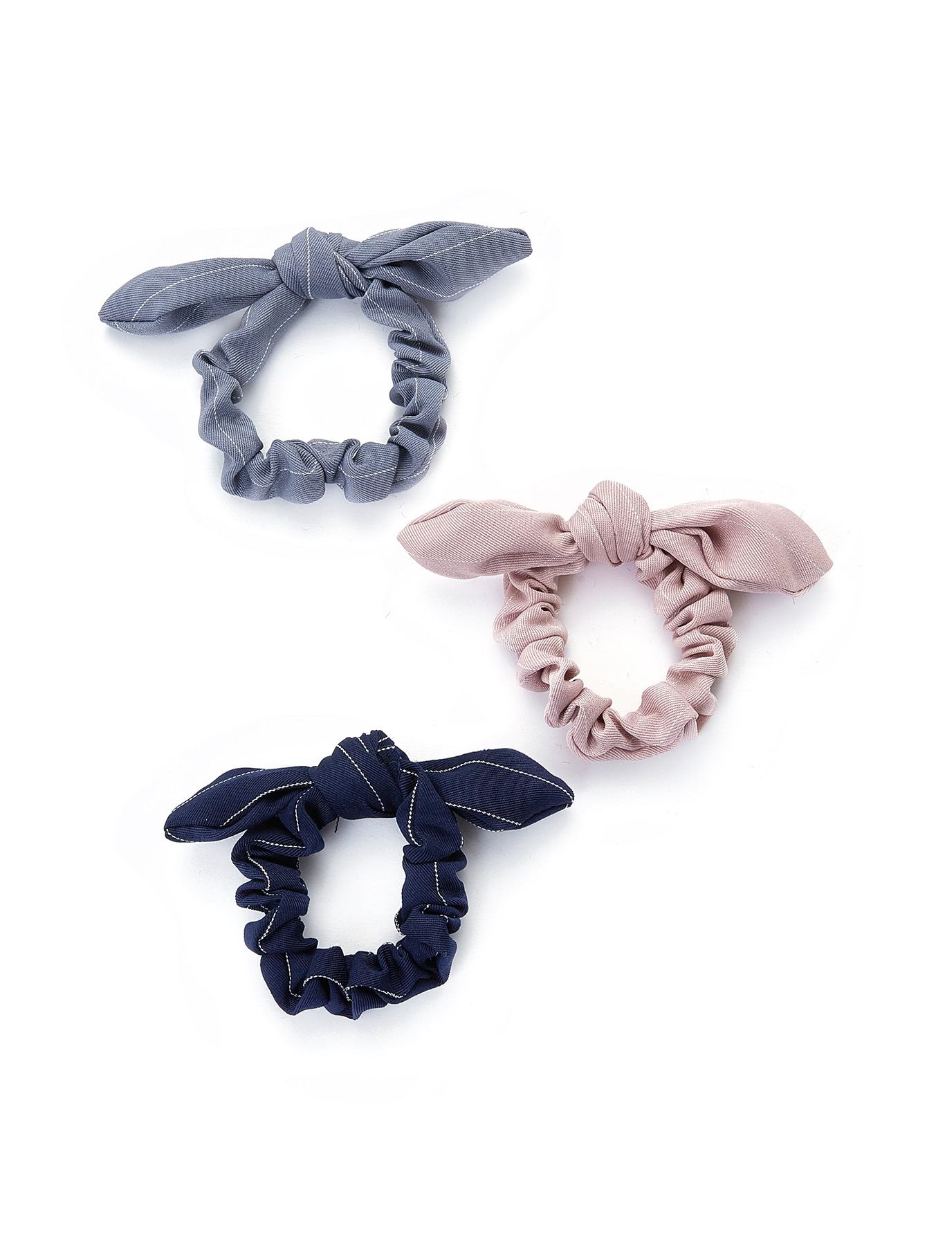 条纹蝴蝶结绑带发圈3入组