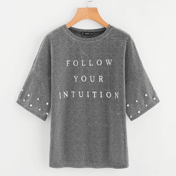 

Pearl Beading Glitter T-shirt