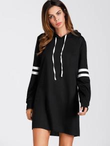 Varsity Striped Hoodie Dress
