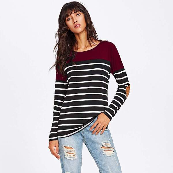 

Elbow Patch Striped Tee