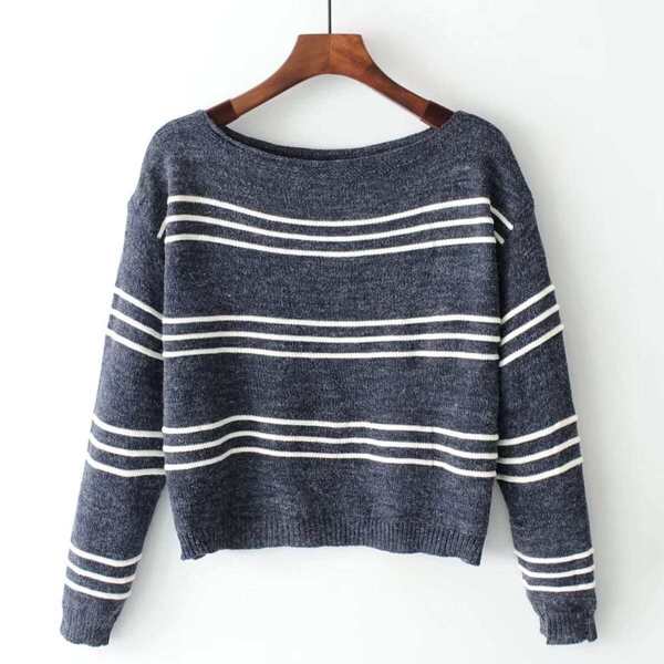 

Boat Neck Striped Knitwear, Multicolor