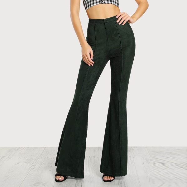 Flare Bottom Suede Pants
