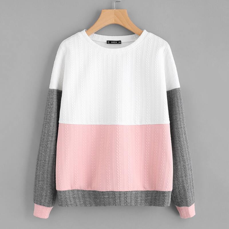 

Cut And Sew Textured Sweatshirt, Multicolor