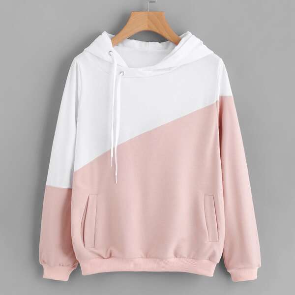 

Color Block Cut And Sew Hoodie