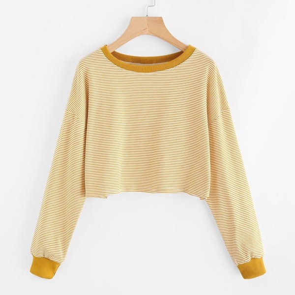 

Contrast Trim Striped Sweatshirt