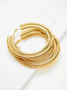 Pendientes de aro maxi dorados - Amarillo Oro - Ver 4