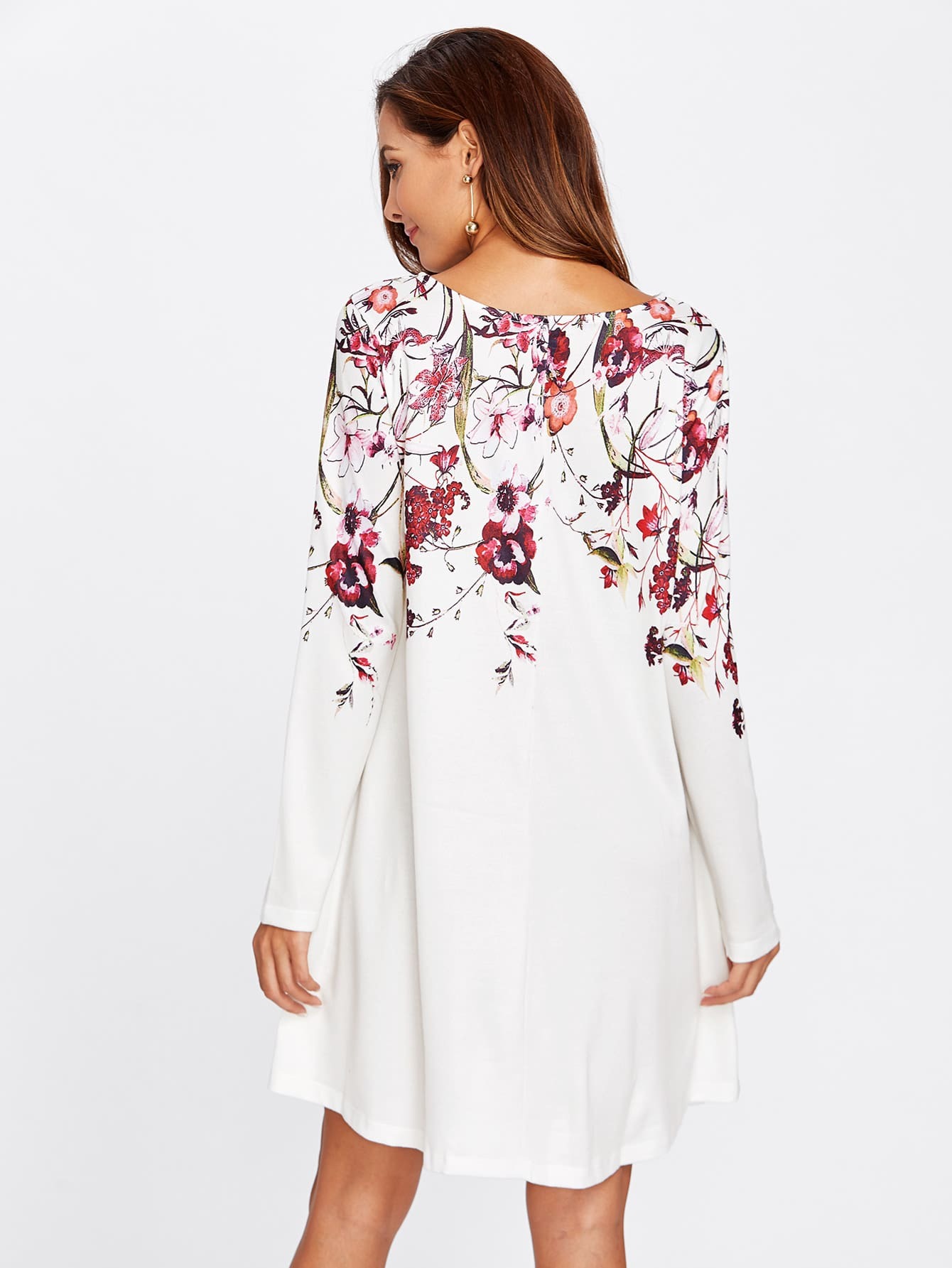 botanical print flowy dress