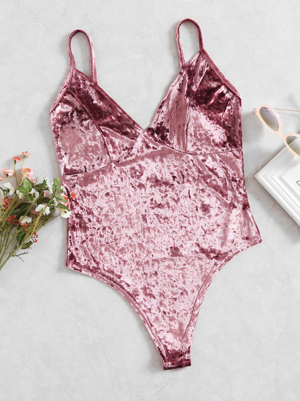 

Бархат V Neckline Cami Bodysuit, null