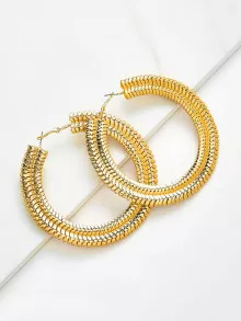 Pendientes de aro maxi dorados - Amarillo Oro - Ver 3