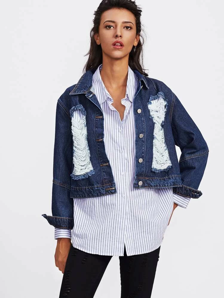 extreme crop denim jacket