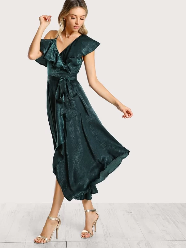 shein teal dress