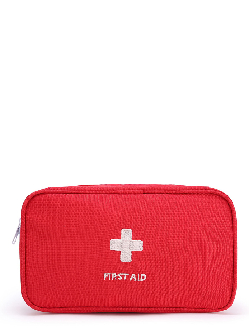 

Cross Print Makeup Bag, Red