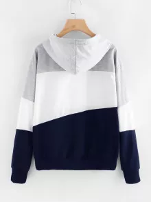 Sudadera con capucha color block - Multicolor - Ver 2