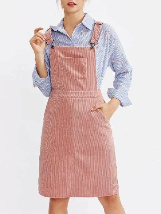 shein bib pocket front overall dress