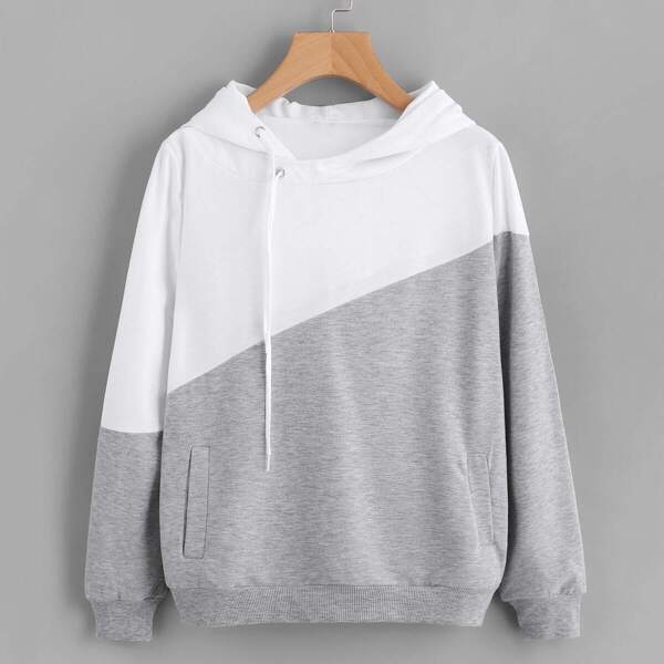 

Color Block Cut And Sew Hoodie