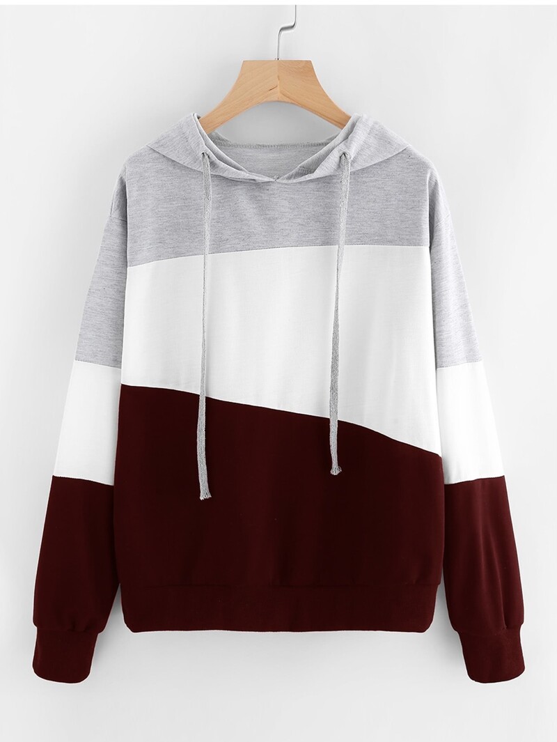 

Cut And Sew Hoodie, Multicolor