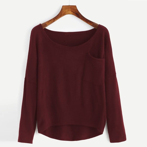 

Pocket Front Dip Hem Tee