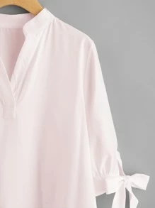 Blusa con lazos en los puños - Rosa - Ver 3