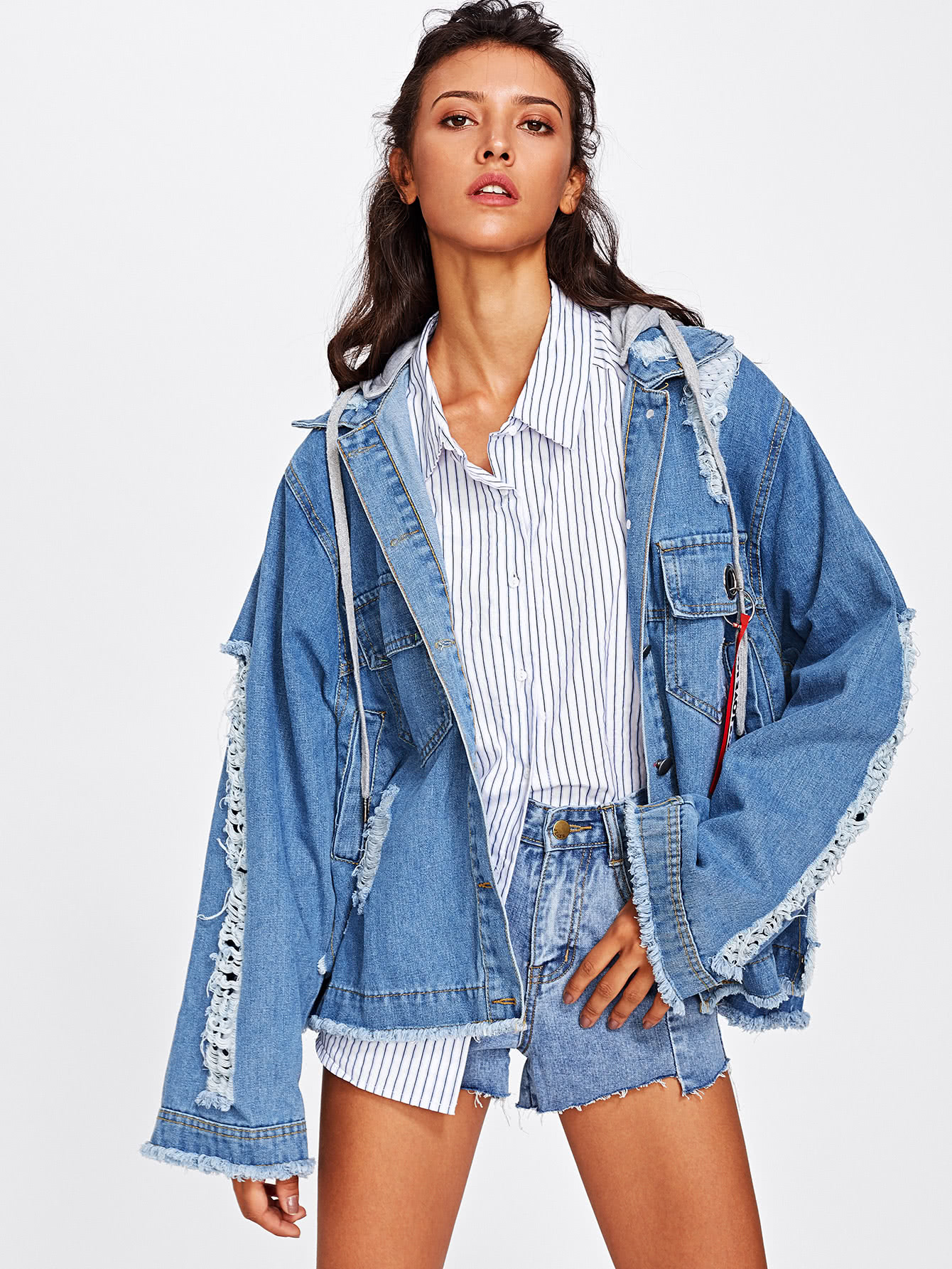destroyed oversized denim jacket