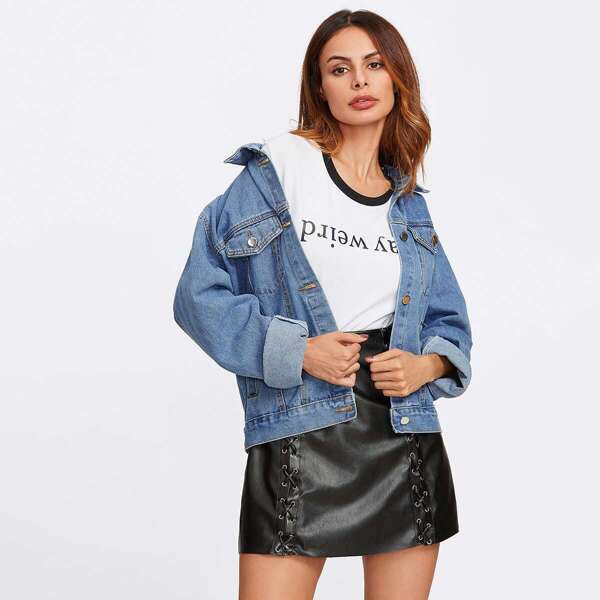 

Drop Shoulder Denim Jacket
