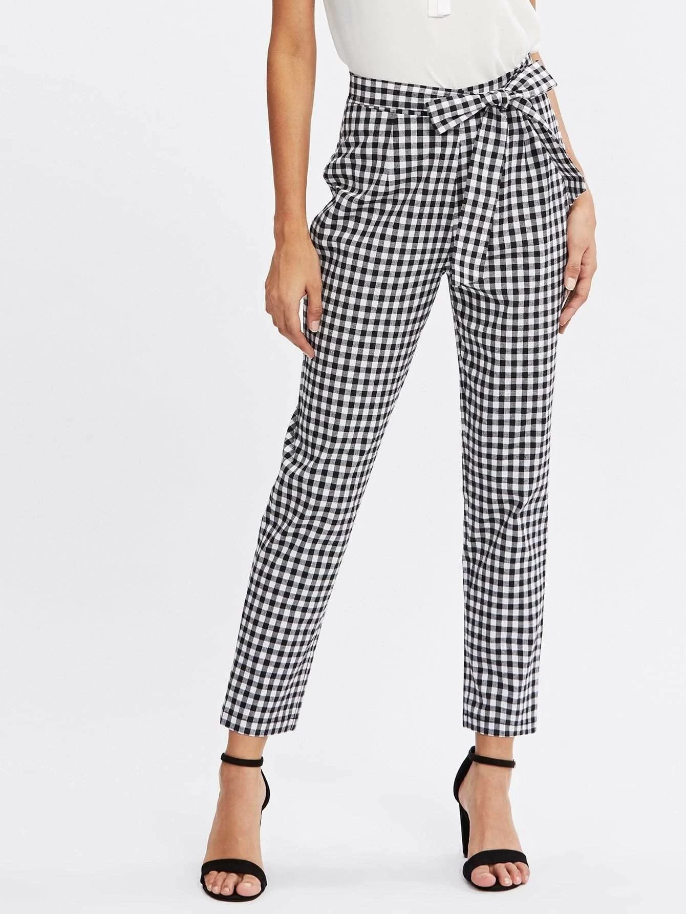 shein checkered trousers
