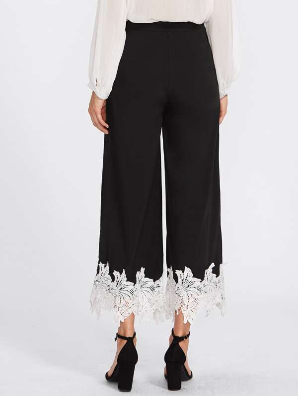 Lace Crochet Wide Leg Pants SHEIN IN