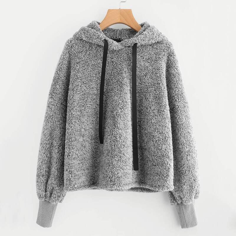 

Fluffy Teddy Hoodie, Grey
