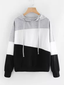 Colour Block Hoodie - Multicolor - View 1