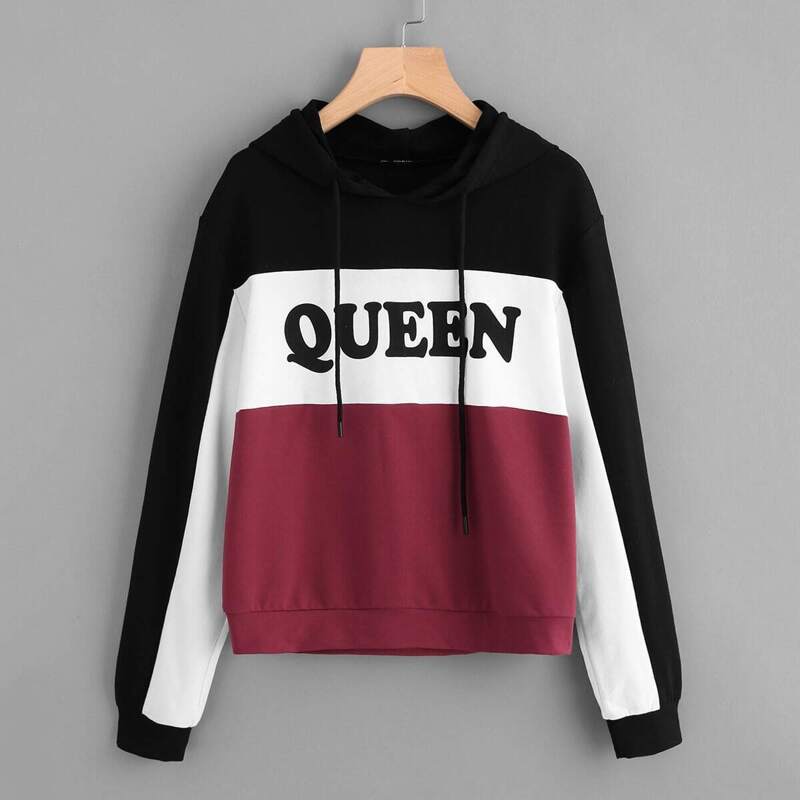 

Cut And Sew Printed Hoodie, Multicolor