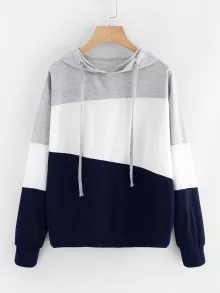Sudadera con capucha color block - Multicolor - Ver 1