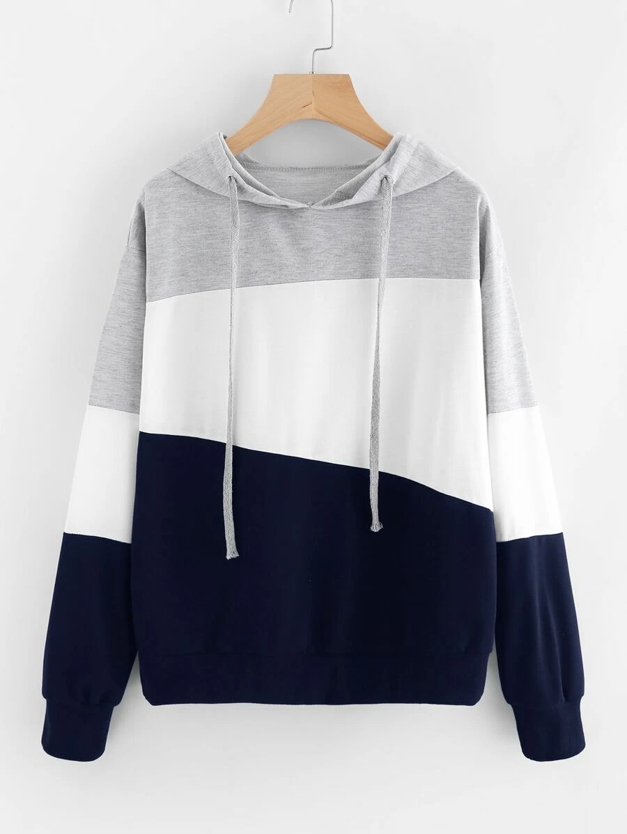 Sudadera con capucha color block - Multicolor - Ver 1