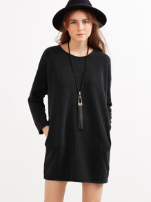 Drop Shoulder Marled Knit Dress