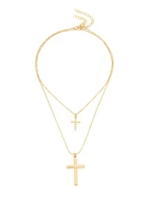 2 piezas de collar con cruz - Amarillo Oro - Ver 2