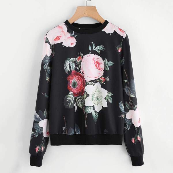 

Flower Print Pullover