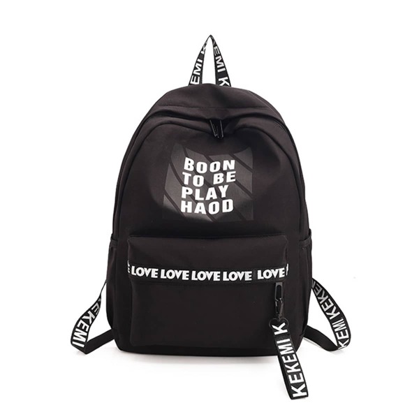 

Letter Print Zipper Front Backpack