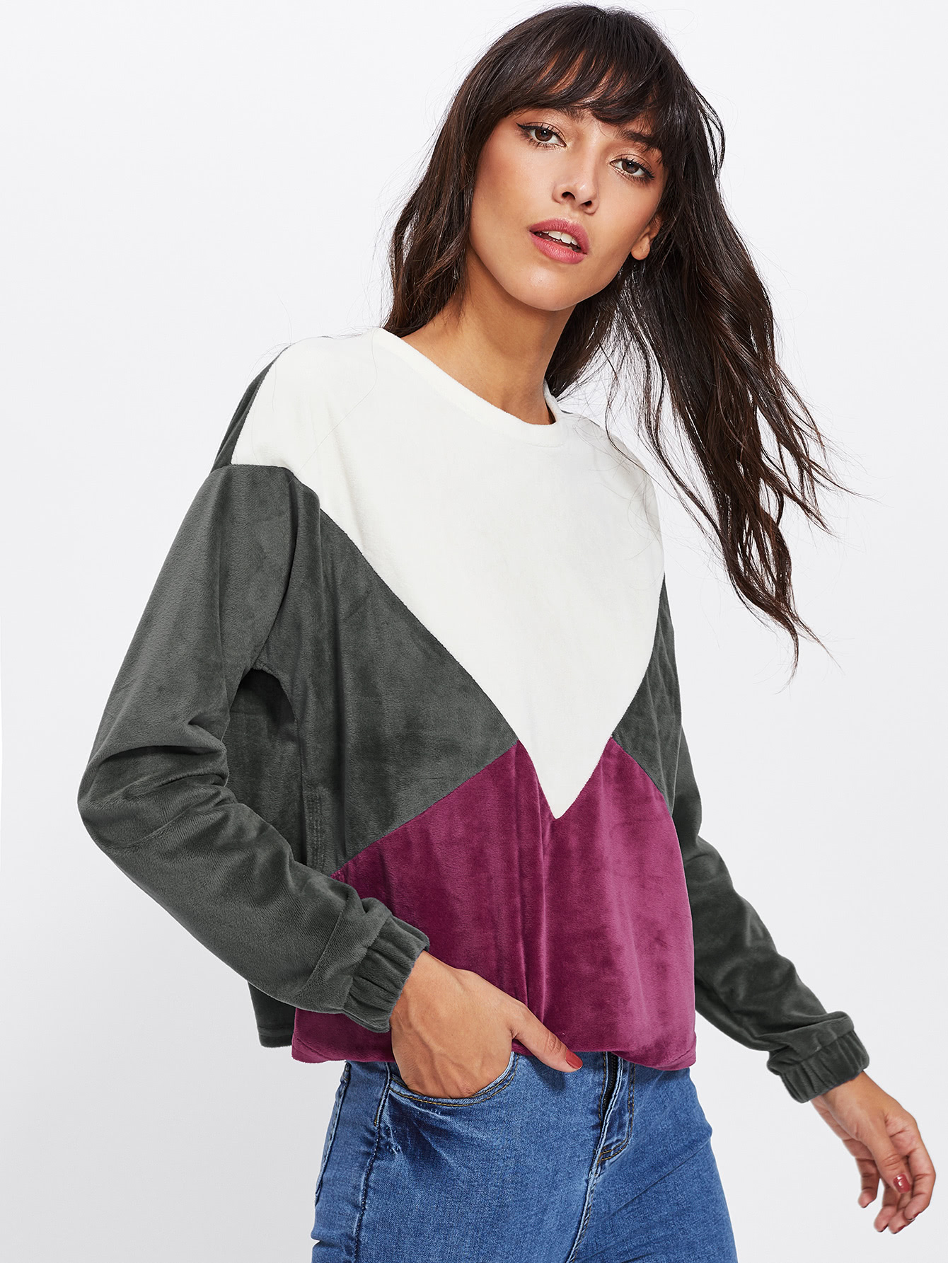 cheap cut and sew teddy sweatshirt for sale australia | shein