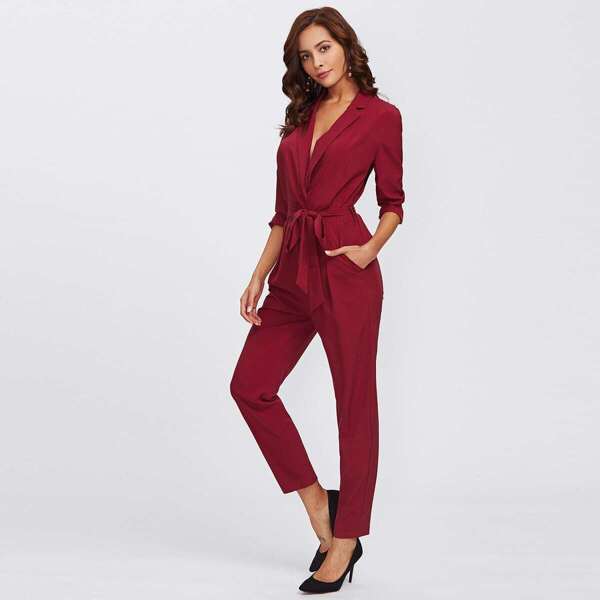 

Wrap And Tie Detail Tailored Jumpsuit