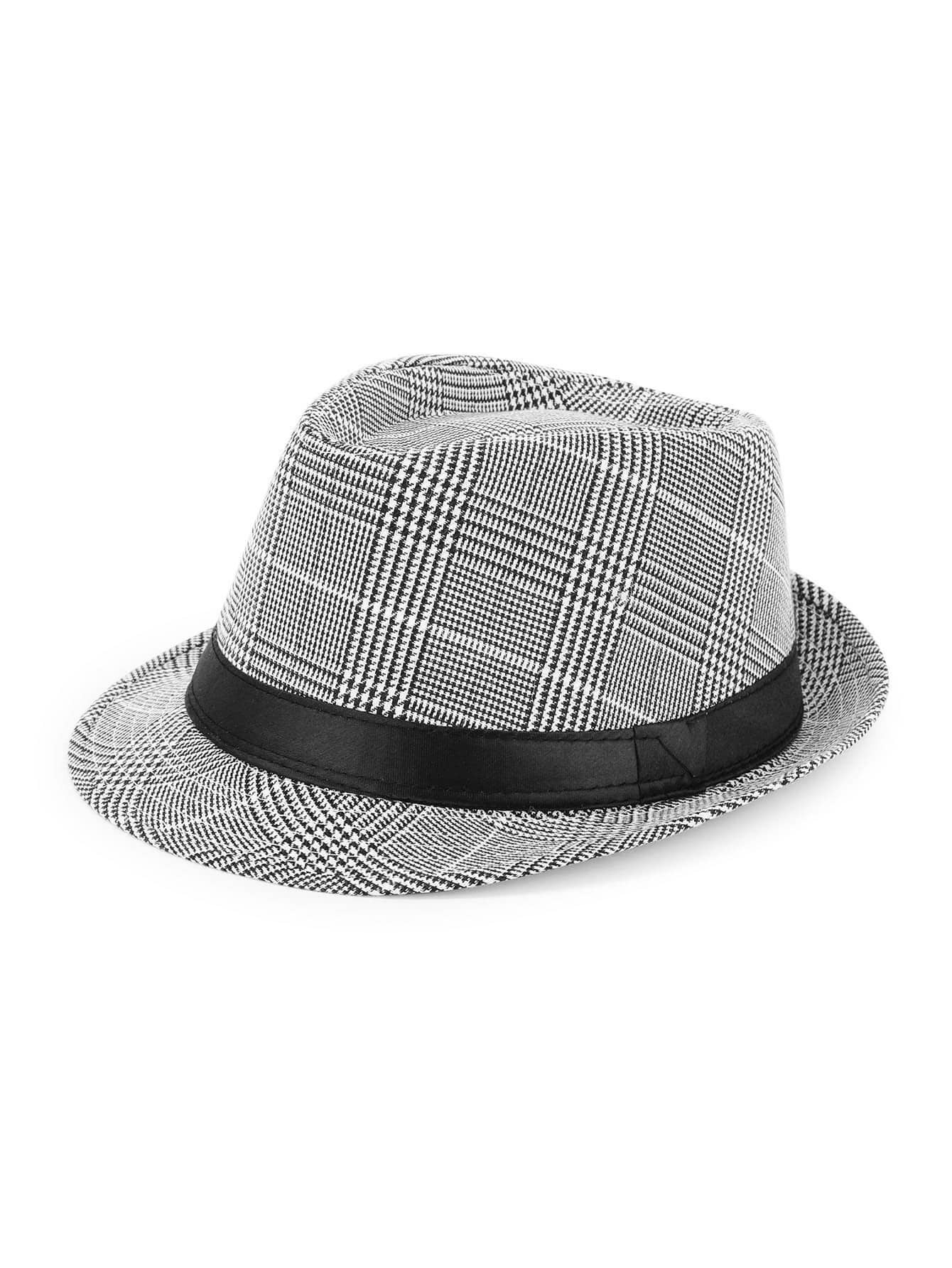 plaid fedora hat