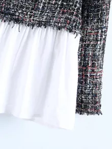 2 In 1 Tweed Babydoll Blouse - Multicolor - View 4