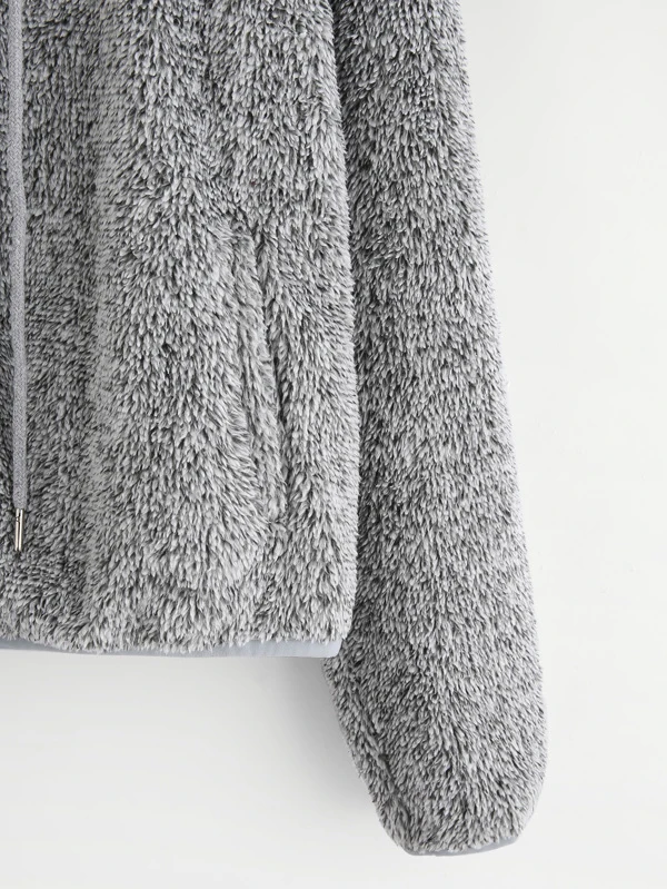 zip up fuzzy hoodie