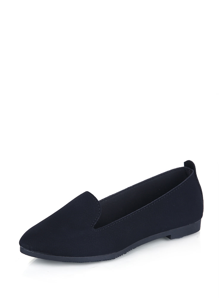 

Pointed Toe Flats, Black