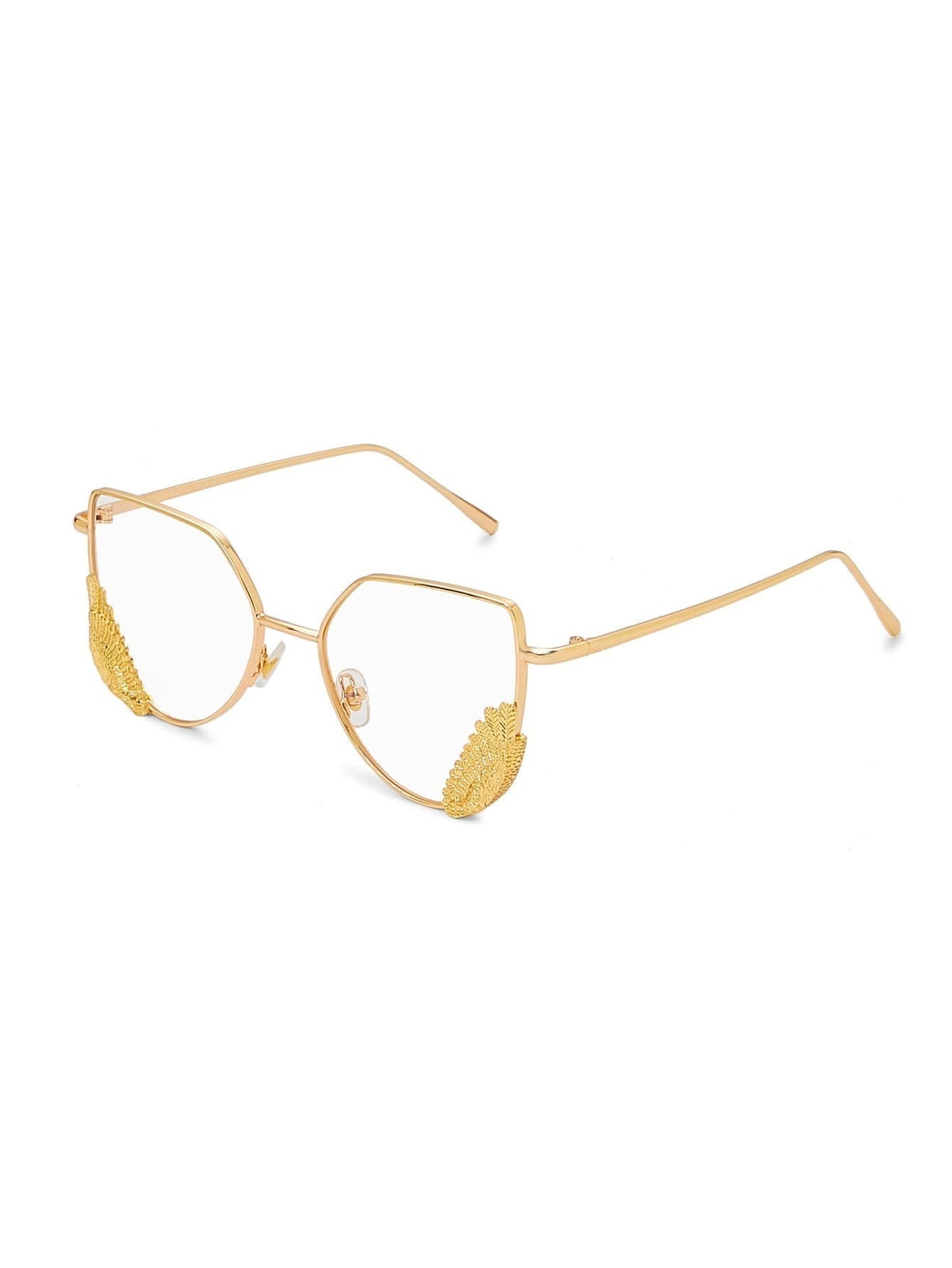Metal Frame Cat Eye Glasses ROMWE