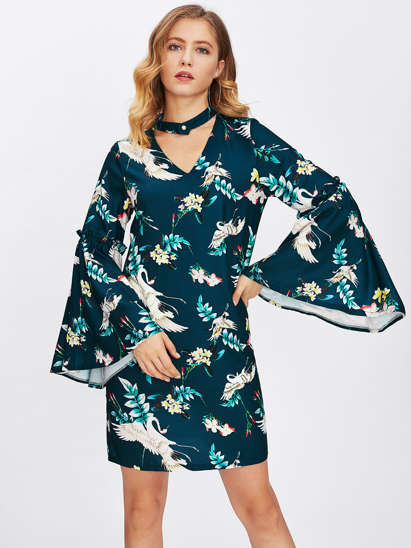 Robe avec manche cloche | SHEIN France