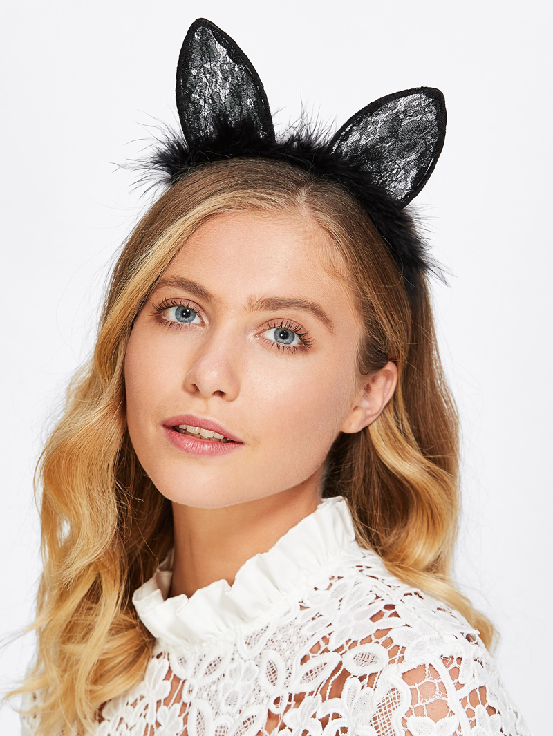 

Lace Ear Headband, Black