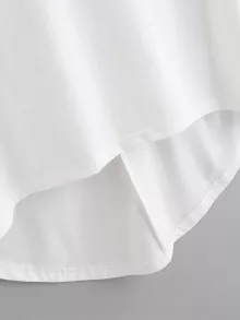 SHEIN Unity Áo thun màu trơn trắng Casual - trắng - Xem 4